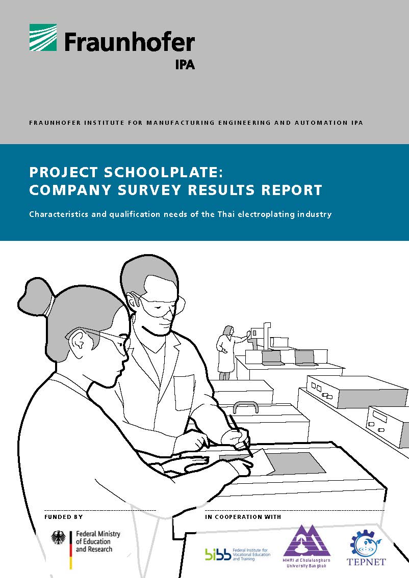 Titelsteite der Studie &quot;Project SCHOOLPLATE: Company survey results report&quot;