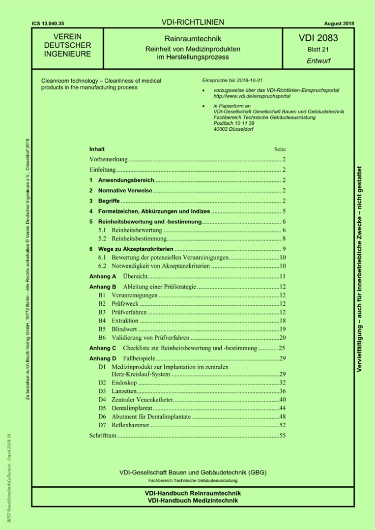 VDI 2083 Blatt 21:2018-08 (Entwurf): 