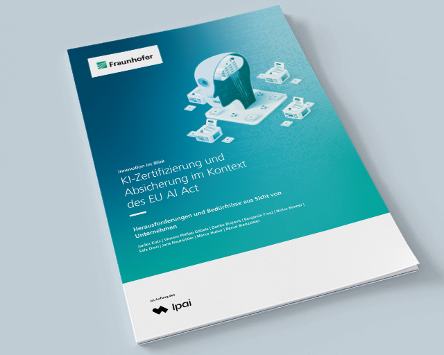 Titelseite des Whitepaper »KI-Zertifizierung und Absicherung im Kontext des EU AI ACT«