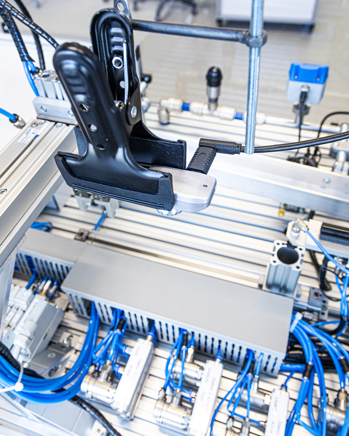 Blick in Druckluftdemonstrator des Fraunhofer IPA