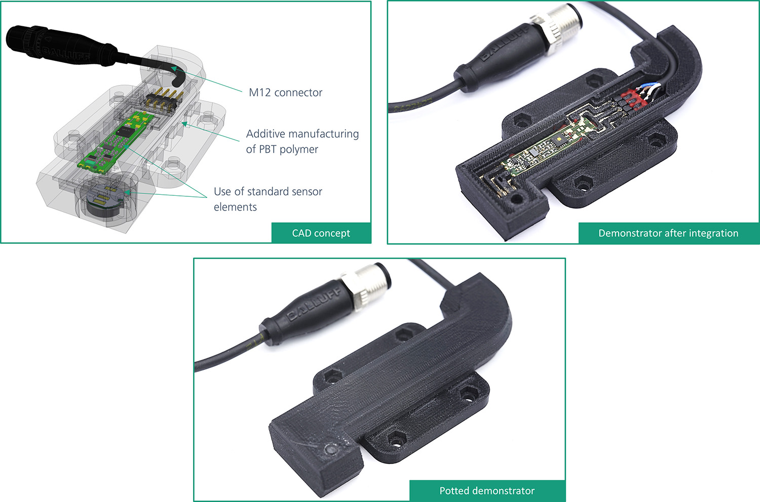 Inductive proximity sensor, manufactured with a 3D-printer